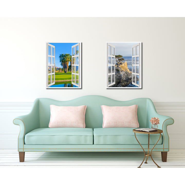 Golf Course Palm Springs Picture 3D French Window Canvas Print Gifts  Wall Frames Image 3