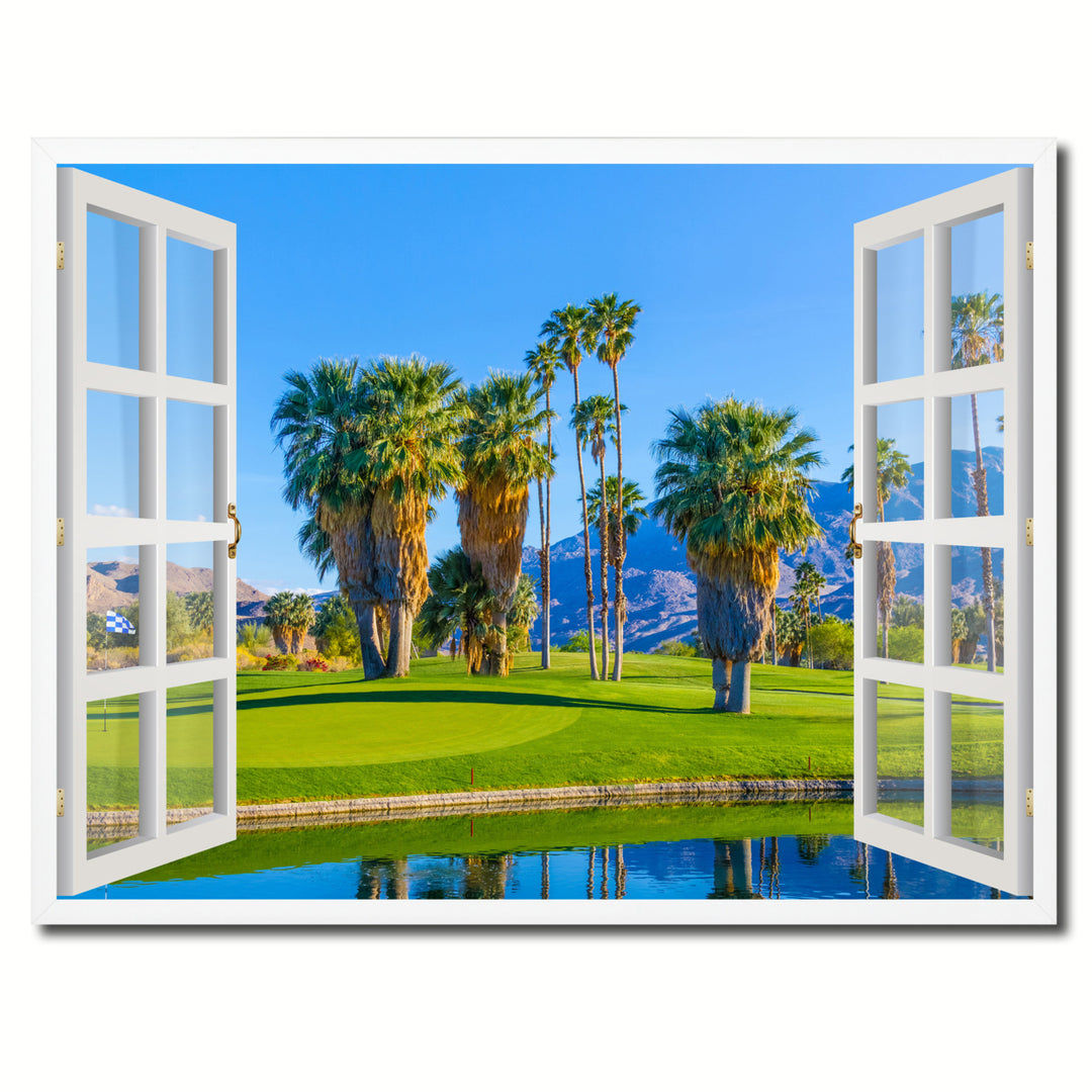 Golf Course Palm Springs Picture 3D French Window Canvas Print  Wall Frames Image 1