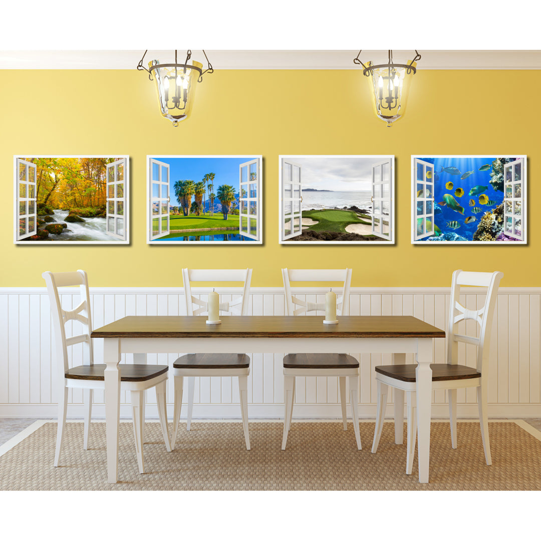 Golf Course Palm Springs Picture 3D French Window Canvas Print  Wall Frames Image 4