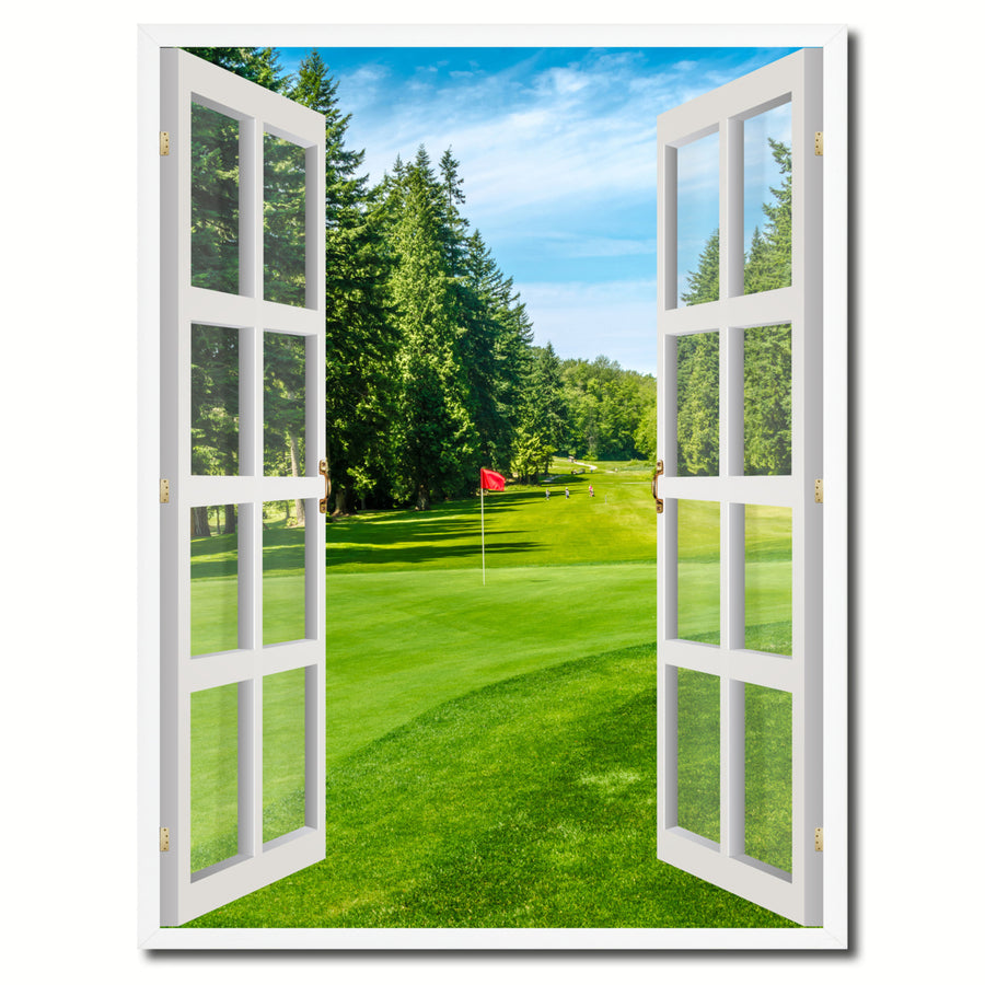 Golf Course Vancouver Picture 3D French Window Canvas Print Gifts  Wall Frames Image 1