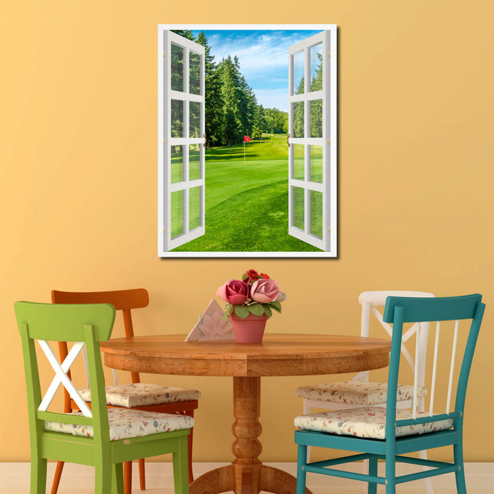 Golf Course Vancouver Picture 3D French Window Canvas Print Gifts  Wall Frames Image 2
