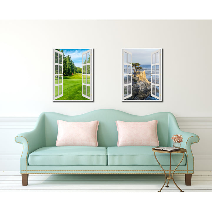 Golf Course Vancouver Picture 3D French Window Canvas Print Gifts  Wall Frames Image 3