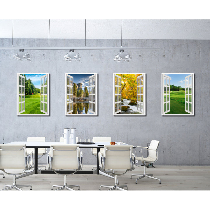 Golf Course Vancouver Picture 3D French Window Canvas Print Gifts  Wall Frames Image 4