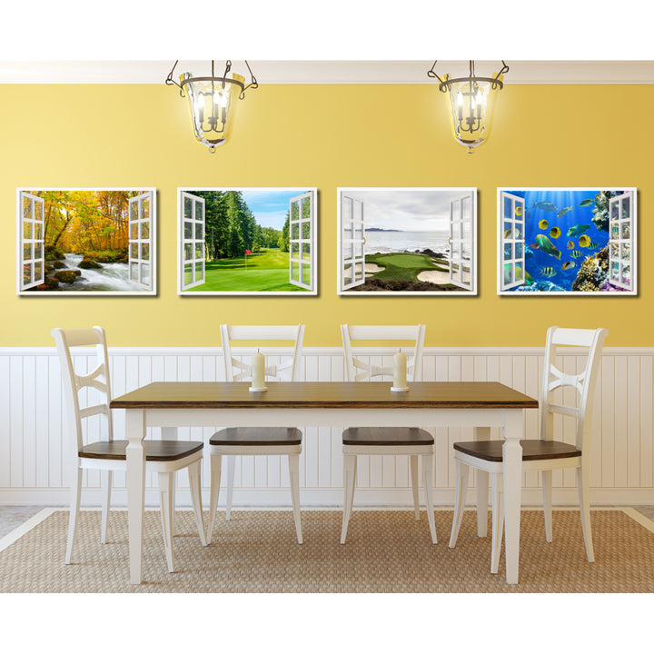 Golf Course Vancouver Picture 3D French Window Canvas Print  Wall Frames Image 4