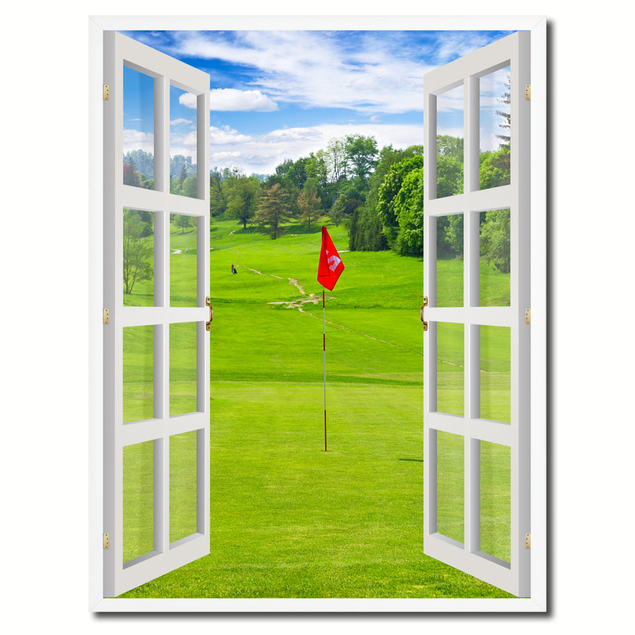 Golf Field European Landscape Picture 3D French Window Canvas Print Gifts  Wall Frames Image 1