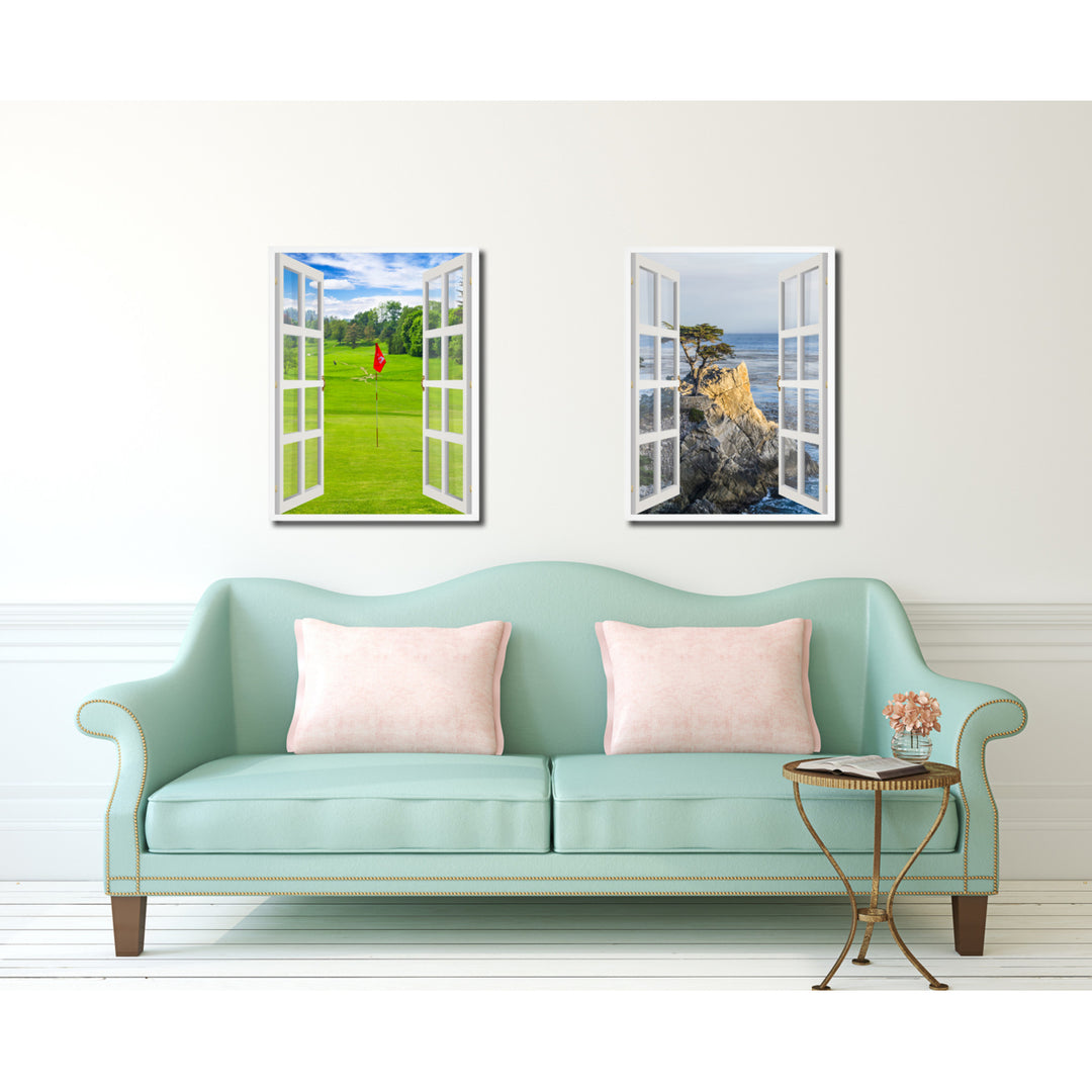 Golf Field European Landscape Picture 3D French Window Canvas Print Gifts  Wall Frames Image 3