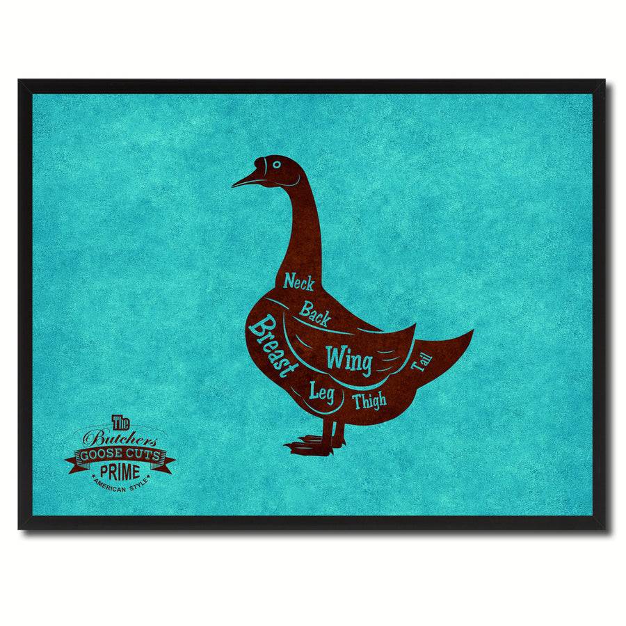 Goose Meat Cuts Butchers Chart Canvas Print with Picture Frame  Wall Art Gifts Image 1