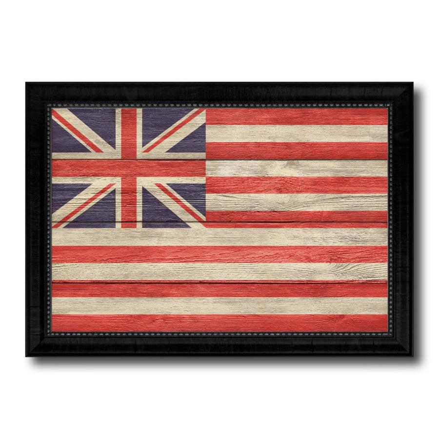 Grand Union Military Textured Flag Canvas Print with Picture Frame Gift  Wall Art Image 1