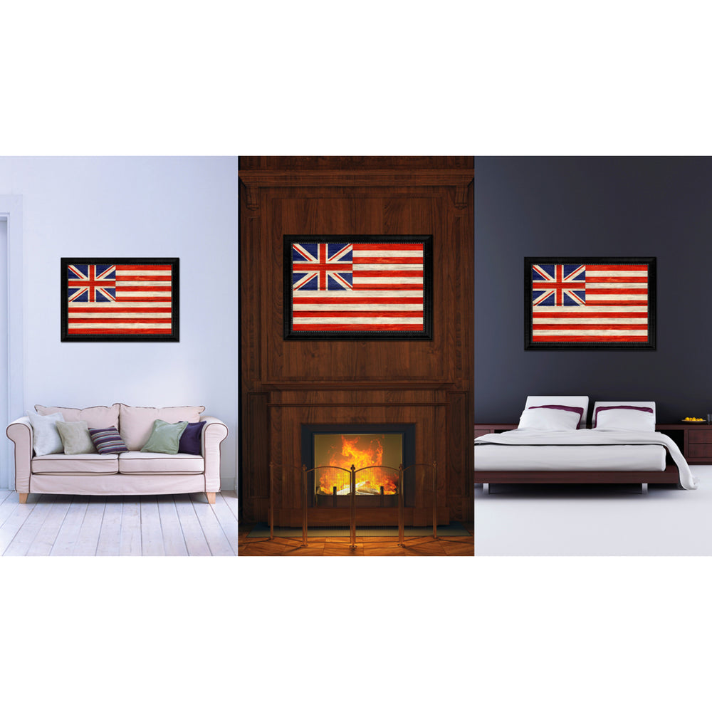Grand Union Military Textured Flag Canvas Print with Picture Frame Gift  Wall Art Image 2