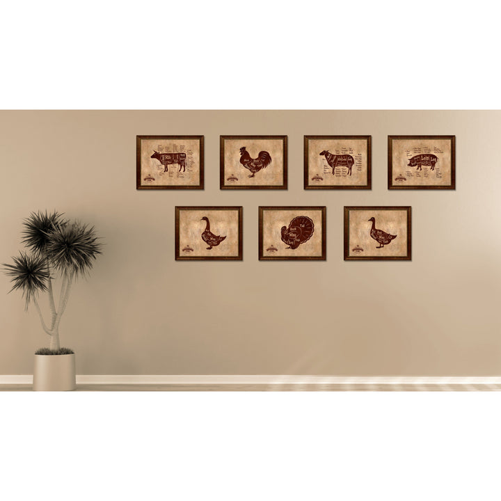 Goose Meat Cuts Butchers Chart Canvas Print with Picture Frame  Wall Art Gifts Image 4