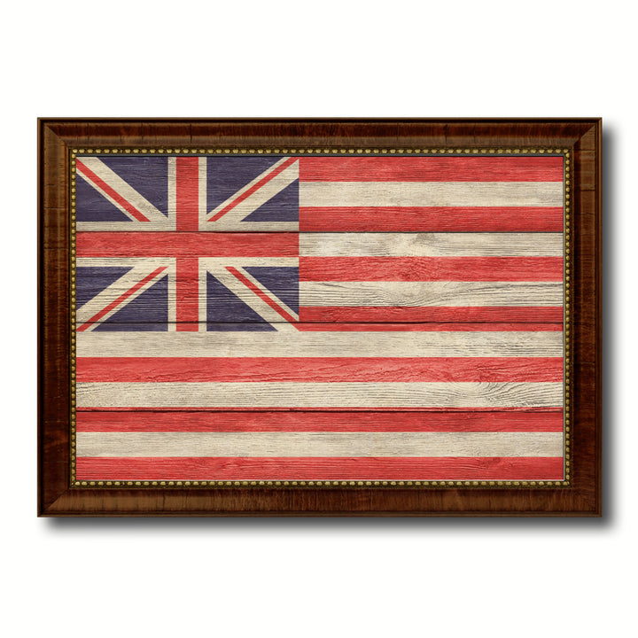 Grand Union Military Textured Flag Canvas Print with Picture Frame  Wall Art Gifts Image 1