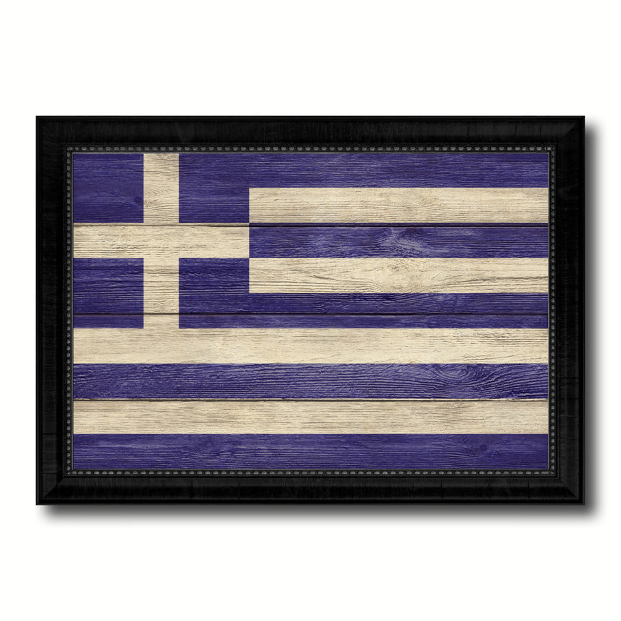 Greece Country Flag Texture Canvas Print with Picture Frame  Wall Art Gift Ideas Image 1