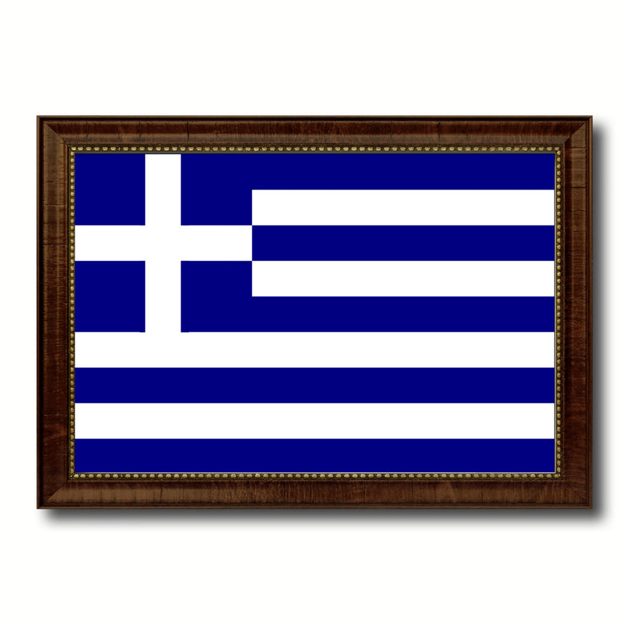 Greece Country Flag Canvas Print with Picture Frame  Gifts Wall Image 1