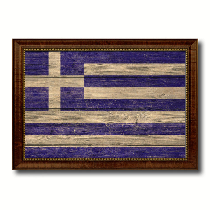 Greece Country Flag Texture Canvas Print with Custom Frame  Gift Ideas Wall Decoration Image 1