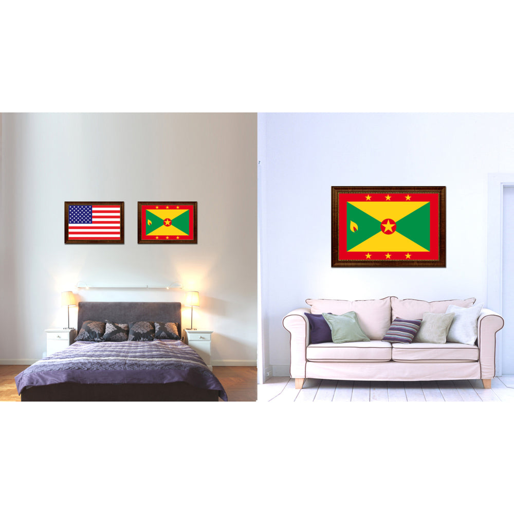 Grenada Country Flag Canvas Print with Picture Frame  Gifts Wall Image 2