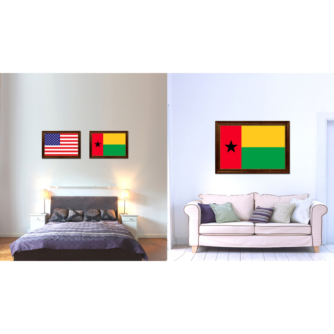 Guinea Bissau Country Flag Canvas Print with Picture Frame  Gifts Wall Image 2
