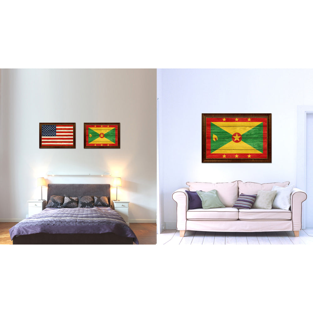Grenada Country Flag Texture Canvas Print with Custom Frame  Gift Ideas Wall Decoration Image 2