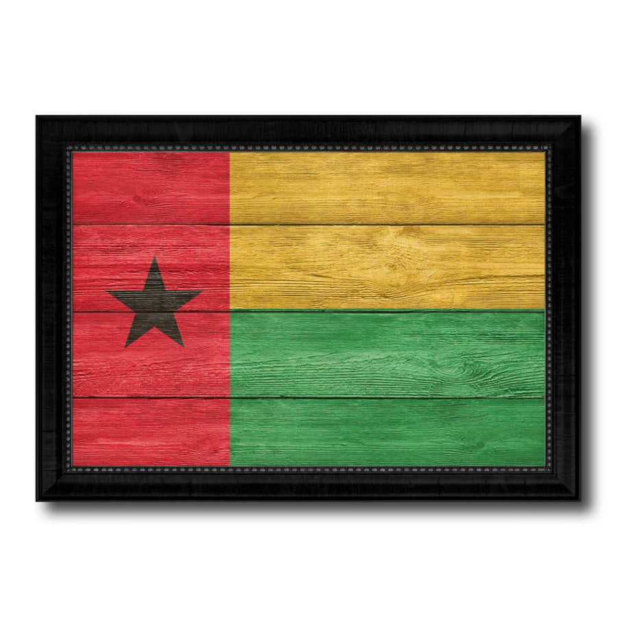 Guinea Bissau Country Flag Texture Canvas Print with Picture Frame  Wall Art Gift Ideas Image 1