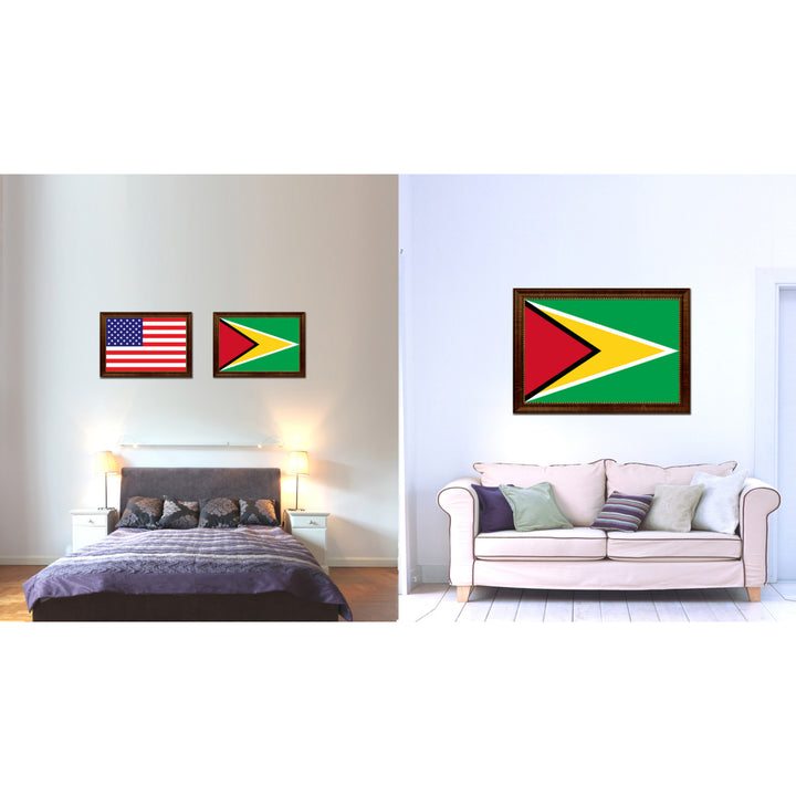 Guyana Country Flag Canvas Print with Picture Frame  Gifts Wall Image 2