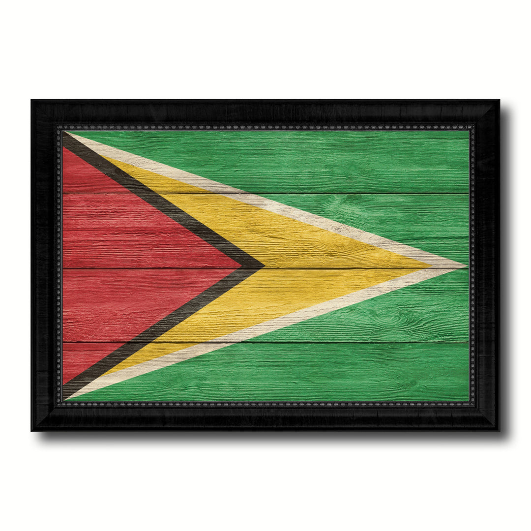 Guyana Country Flag Texture Canvas Print with Picture Frame  Wall Art Gift Ideas Image 1