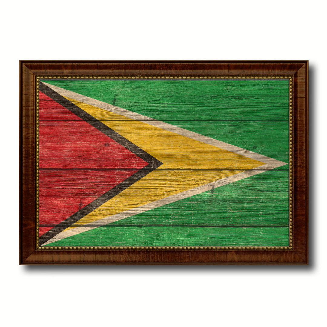 Guyana Country Flag Texture Canvas Print with Custom Frame  Gift Ideas Wall Decoration Image 1