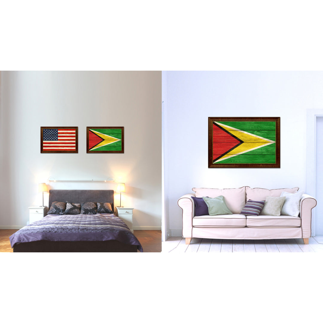 Guyana Country Flag Texture Canvas Print with Custom Frame  Gift Ideas Wall Decoration Image 2