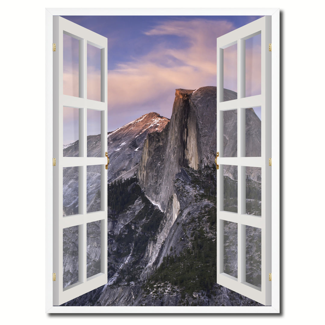 Half Dome Yosemite Picture 3D French Window Canvas Print Gifts  Wall Frames Image 1