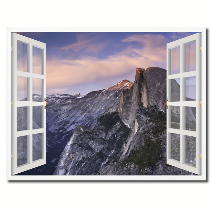 Half Dome Yosemite Picture 3D French Window Canvas Print  Wall Frames Image 1