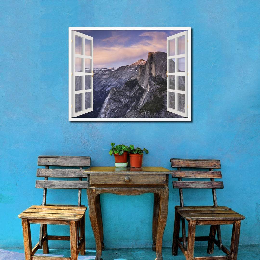 Half Dome Yosemite Picture 3D French Window Canvas Print  Wall Frames Image 2