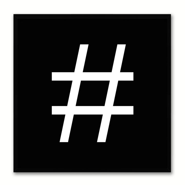 Hashtag Social Media Icon Canvas Print with Picture Frame Wall Art Image 1