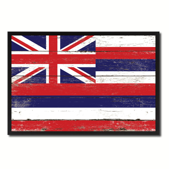 Hawaii Flag Canvas Print with Picture Frame Gift Ideas  Wall Art Decoration Image 1