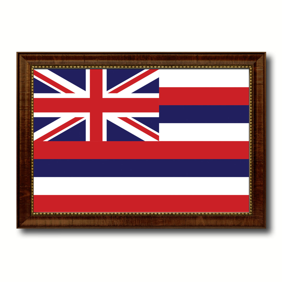 Hawaii State Flag Canvas Print with Picture Frame Gift Ideas  Wall Art Decoration Image 1