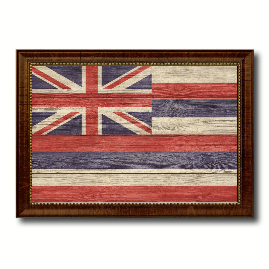 Hawaii Texture Flag Canvas Print with Picture Frame Gift Ideas  Wall Art Decoration Image 1