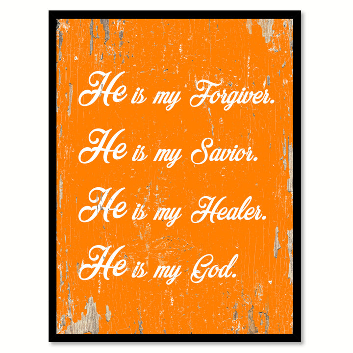 He Is My Forgiver Saying Canvas Print with Picture Frame  Wall Art Gifts Image 1