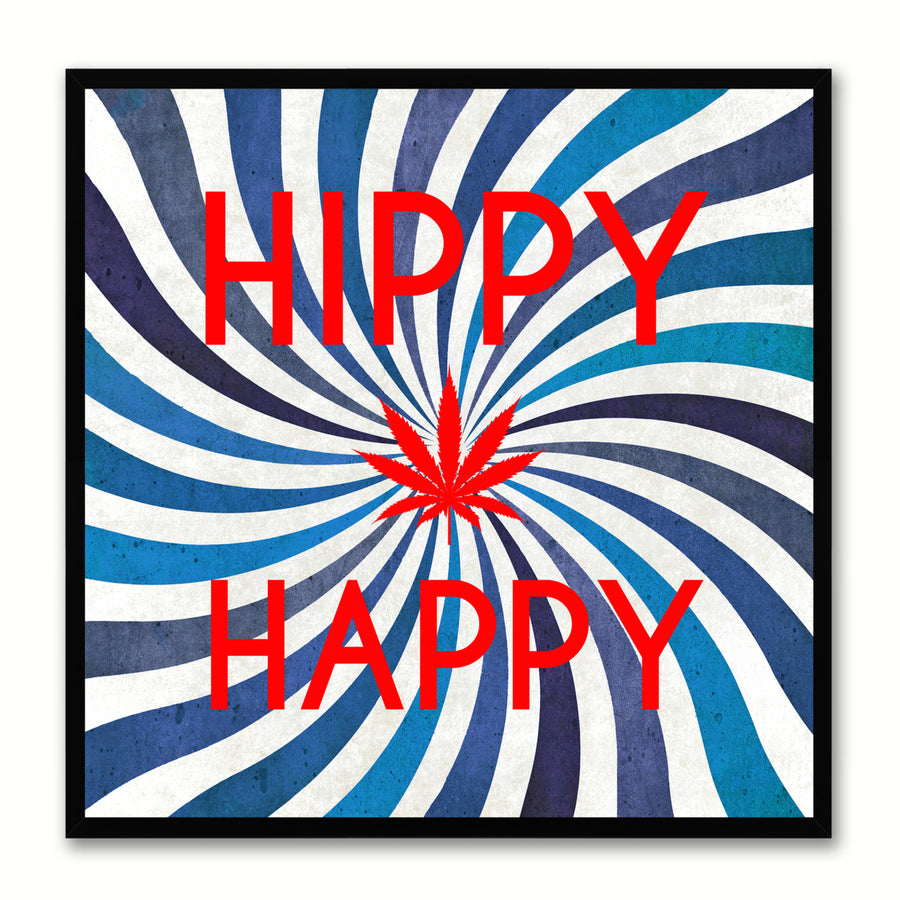 Hippy Happy Adult Sign Saying Canvas Print with Picture Frame  Wall Art Gifts Image 1