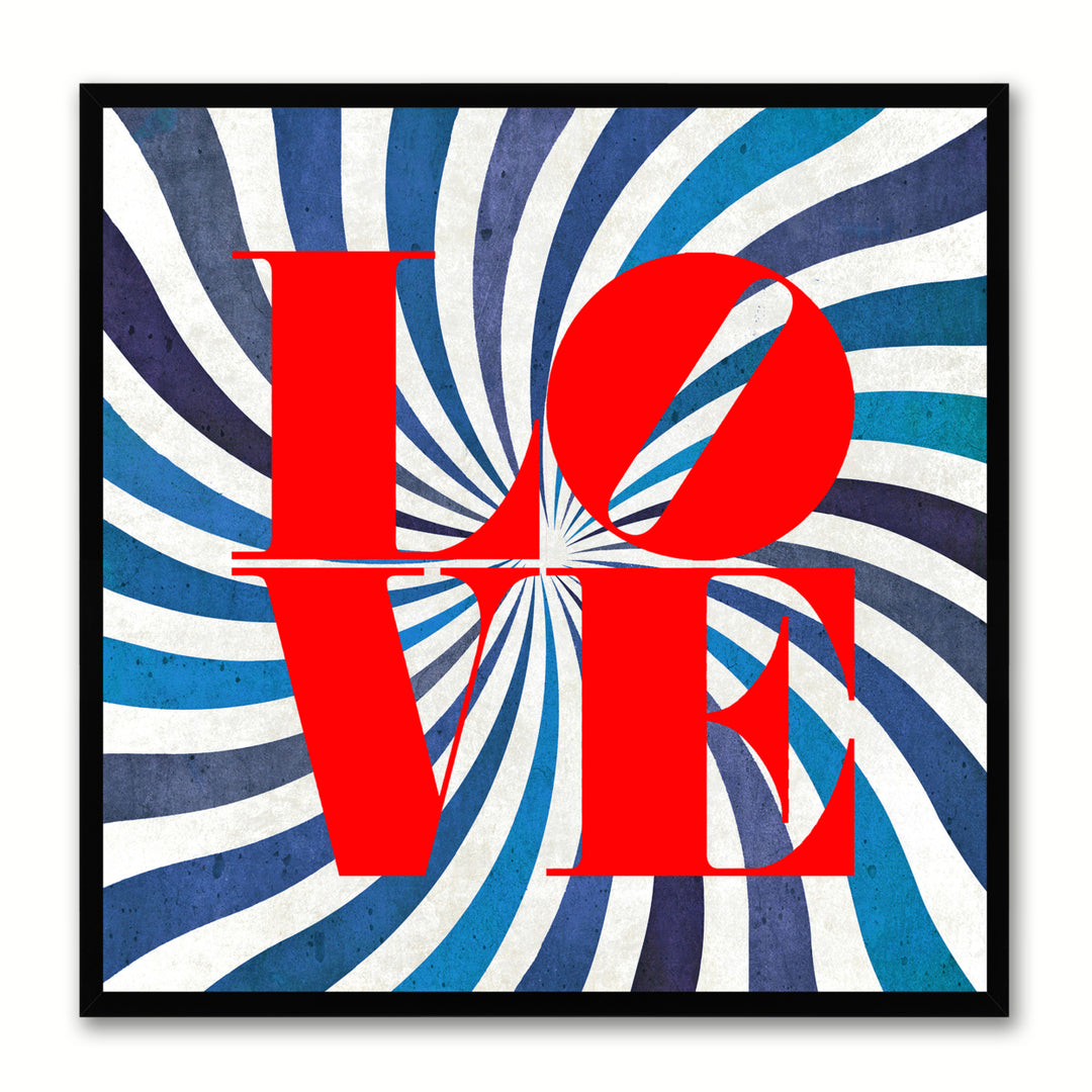 Love Hippy Sign Saying Canvas Print with Picture Frame  Wall Art Decoration Gift Ideas Image 1