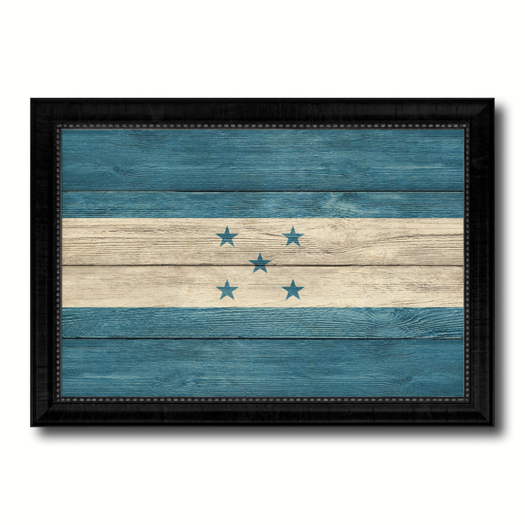 Honduras Country Flag Texture Canvas Print with Picture Frame  Wall Art Gift Ideas Image 1