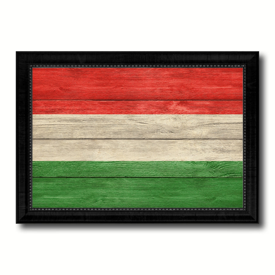 Hungary Country Flag Texture Canvas Print with Picture Frame  Wall Art Gift Ideas Image 1