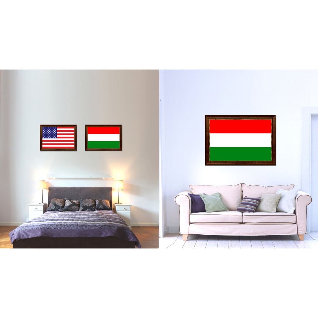 Hungary Country Flag Canvas Print with Picture Frame  Gifts Wall Image 2