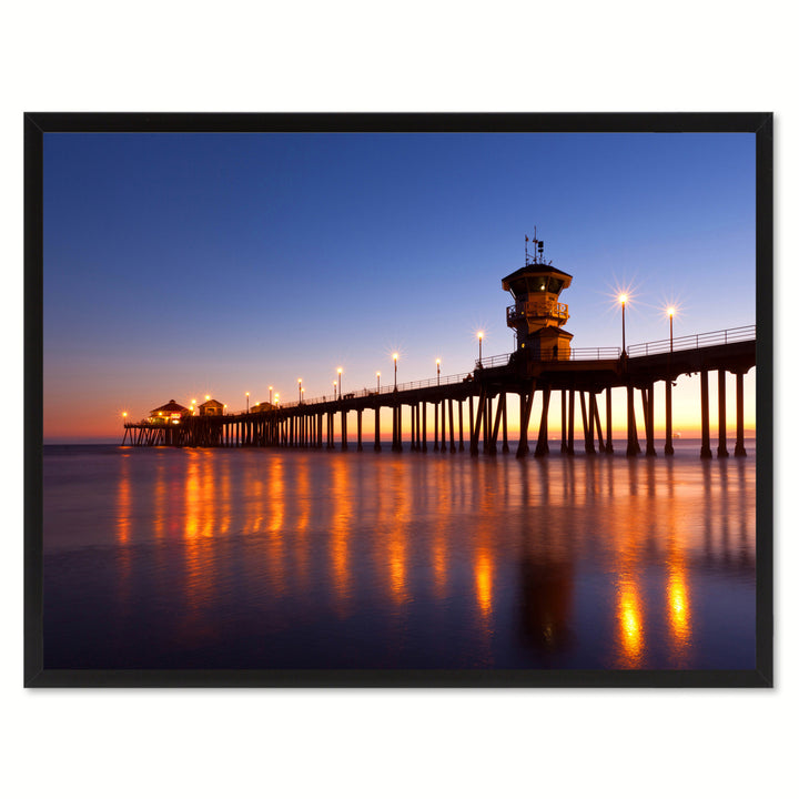 Huntington Beach California Orange Landscape Photo Canvas Print Pictures Frames  Wall Art Gifts Image 1