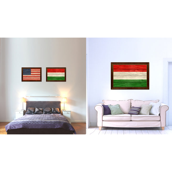 Hungary Country Flag Texture Canvas Print with Custom Frame  Gift Ideas Wall Decoration Image 2