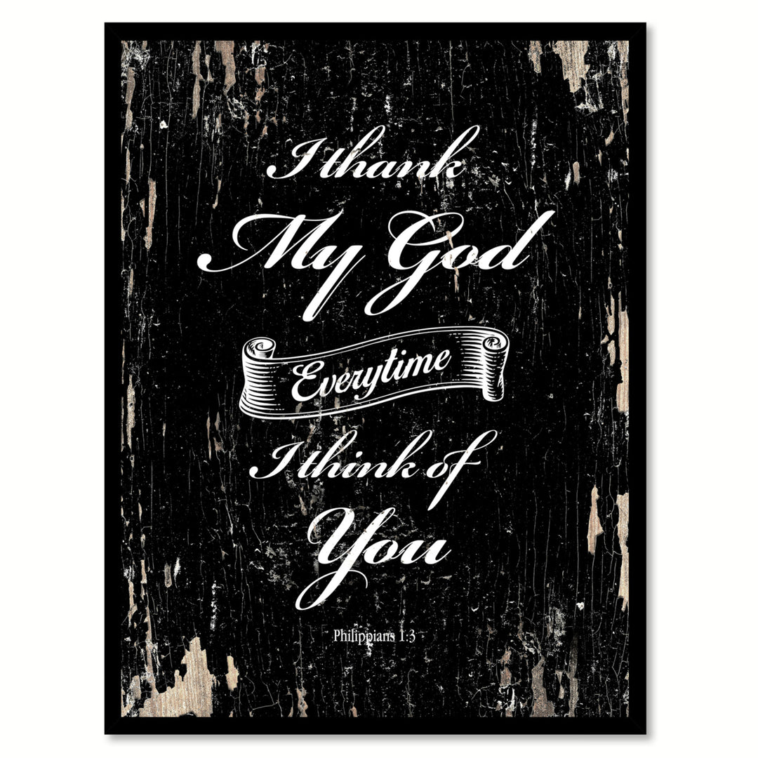 I Thank My God Quote Saying Canvas Print with Picture Frame Gift Ideas  Wall Art 111528 Image 1