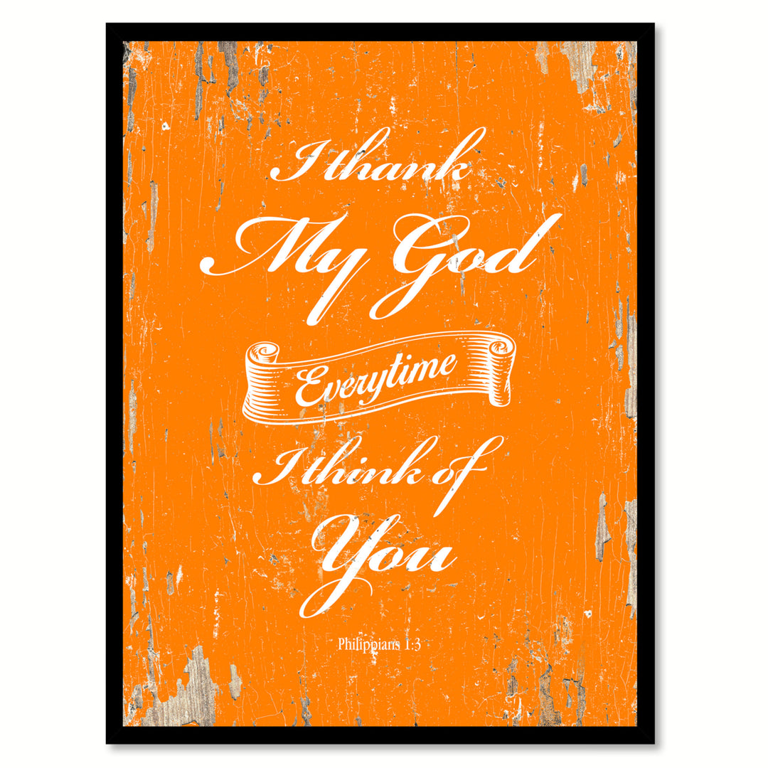 I Thank My God Quote Saying Canvas Print with Picture Frame Gift Ideas  Wall Art 111529 Image 1