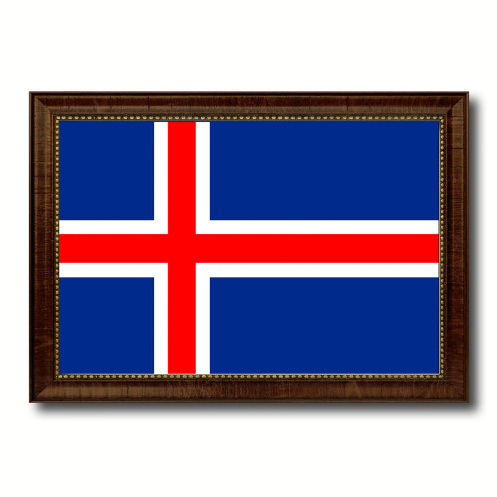 Iceland Country Flag Canvas Print with Picture Frame  Gifts Wall Image 1