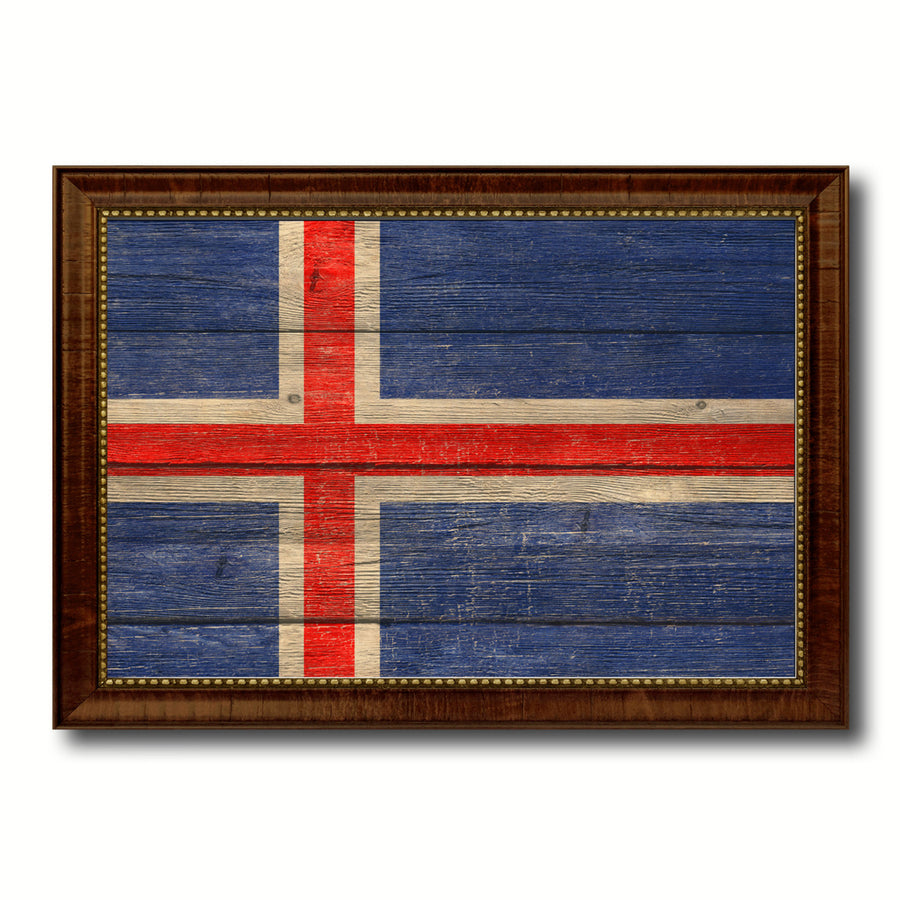 Iceland Country Flag Texture Canvas Print with Custom Frame  Gift Ideas Wall Decoration Image 1