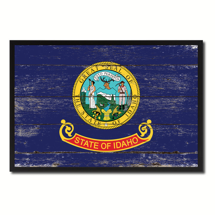 Idaho Flag Canvas Print with Picture Frame Gift Ideas  Wall Art Decoration Image 1