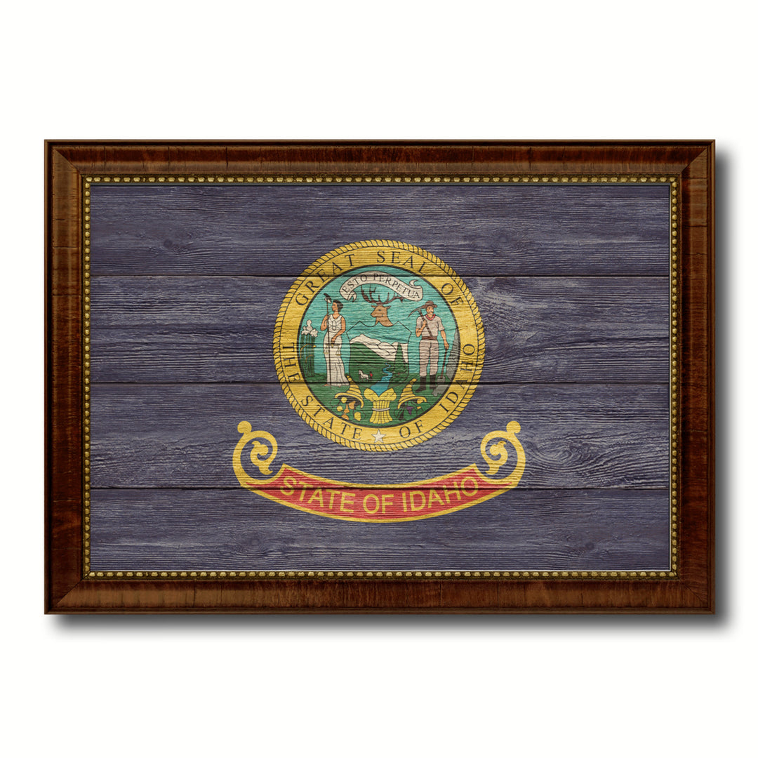 Idaho Texture Flag Canvas Print with Picture Frame Gift Ideas  Wall Art Decoration Image 1