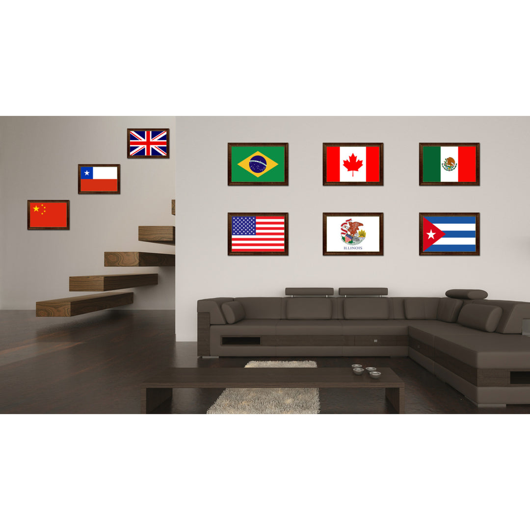 Illnoise State Flag Canvas Print with Picture Frame Gift Ideas  Wall Art Decoration Image 2