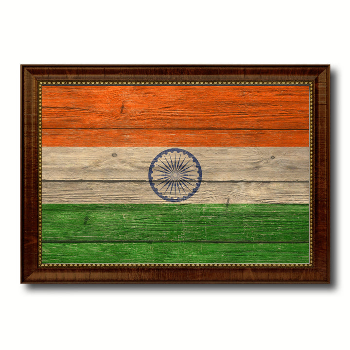 India Country Flag Texture Canvas Print with Custom Frame  Gift Ideas Wall Decoration Image 1