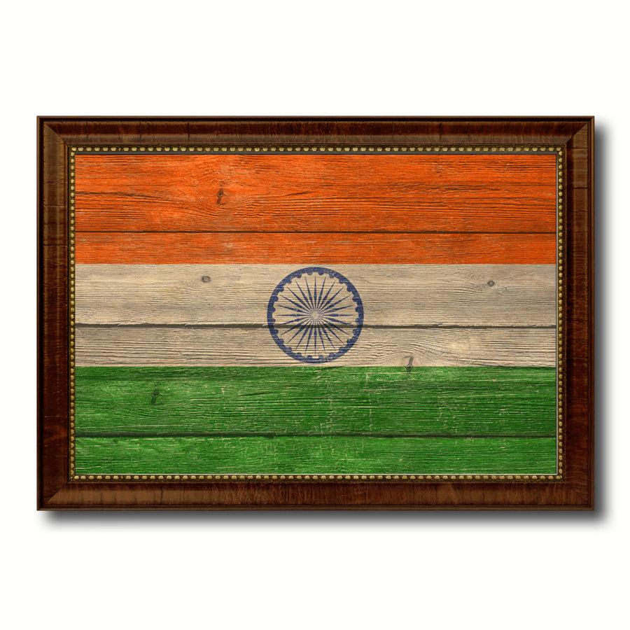 India Country Flag Texture Canvas Print with Custom Frame  Gift Ideas Wall Decoration Image 1